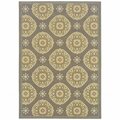 Planon 3 x 5 ft. Grey & Gold Floral Medallion Discs Indoor & Outdoor Area Rug - Grey & Gold - 3 x 5 ft. PL3651231